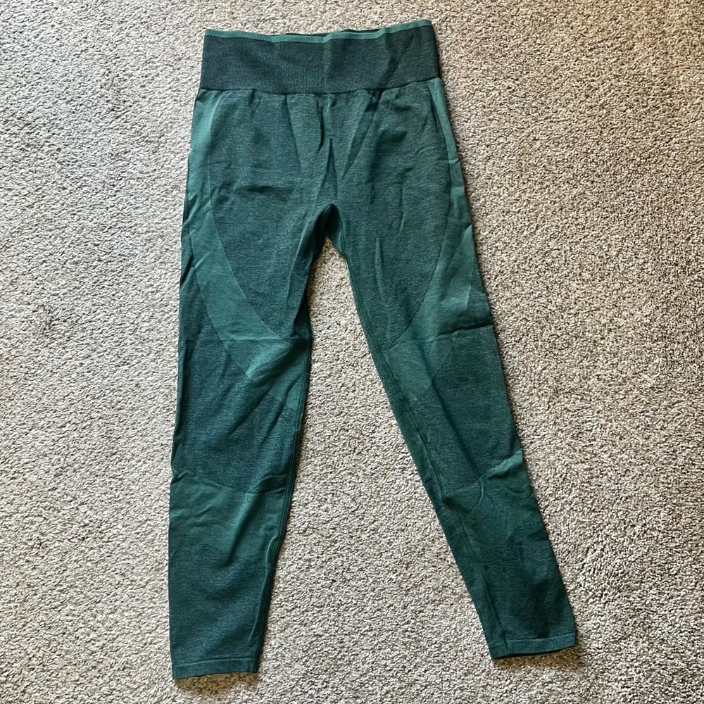 PINK green leggings. Size large.
